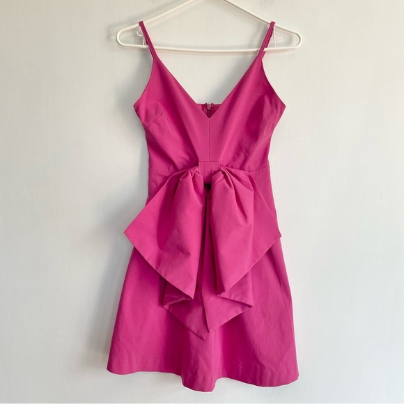 One33 Social Magenta Pink Bow Mini Dress Sleeveless Spaghetti Strap Party 00 - Picture 3 of 13